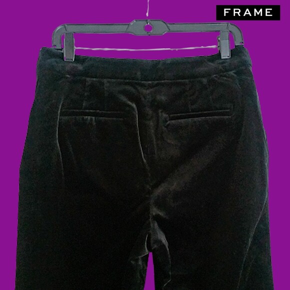 FRAME NEW Old Money Velvet Cropped Slit Flare Leg Pant 10 - Picture 10 of 12
